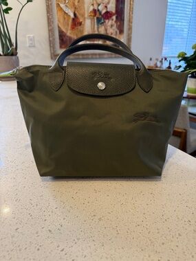 Women's Longchamp Olive Green Le Pliage Small Top-Handle  Bag